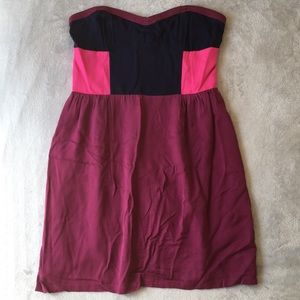 Sparkle & Fade Tri-Color Strapless Mini Dress